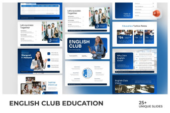 English Club Education Center PowerPoint Template